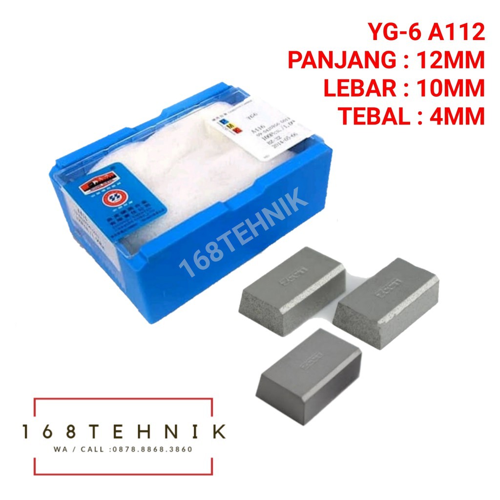 MATA PAHAT WIDIA CEMENTED CARBIDE TIP YG6 A112 BOX / BETEL WIDIA YG-6 A112 / BUBUT BAJA WIDIA A112