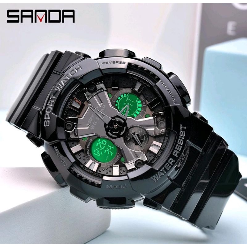 Jam Tangan S6033 Jam Tangan Pria Digital Analog Tali Rubber Chronograph Anti Air