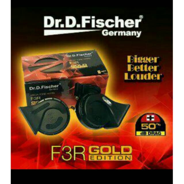 Klakson Keong 12 Volt Dr. D fischer 12V water Resistant F3R Gold edition. MOBIL MOTOR HITAM original