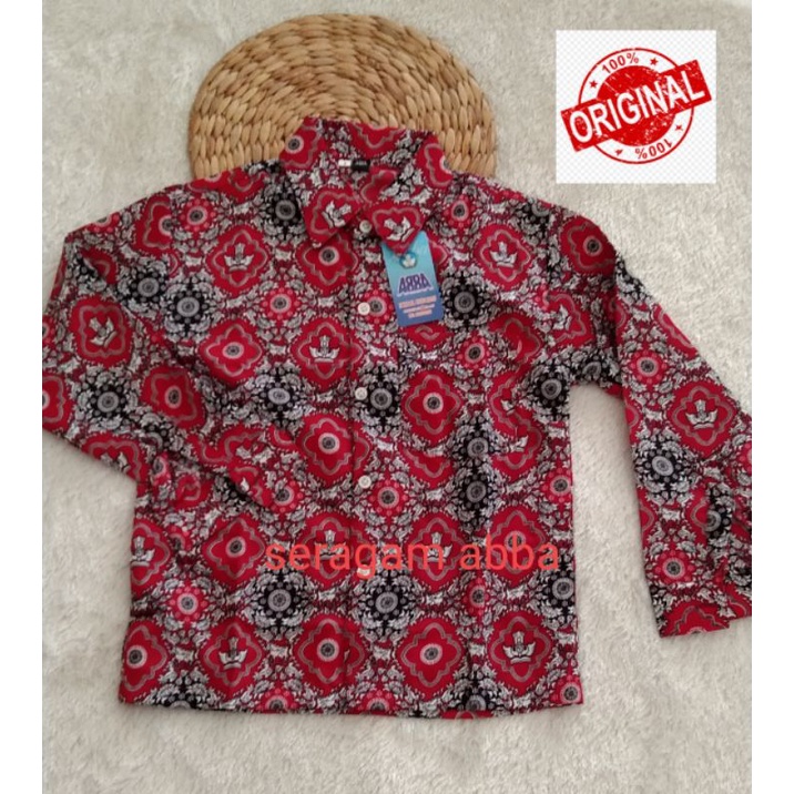 Batik SD Nasional Merah Lengan panjang Putra Putri