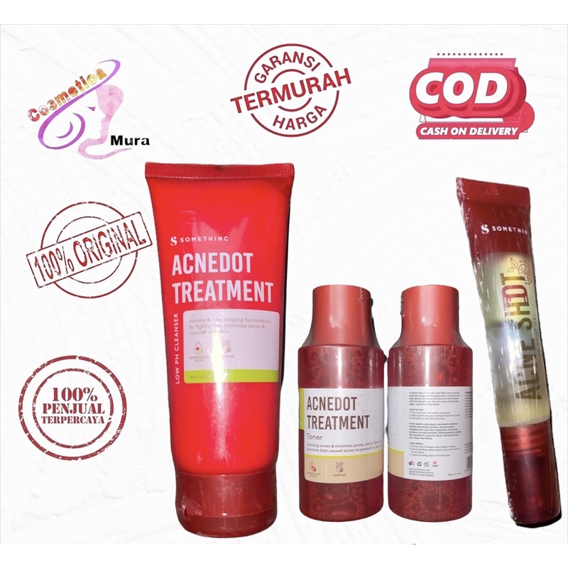 Somethinc Acnedot Series Acnedot Treatment Low pH Cleanser | Toner | Moisturizer | Acne Shot AC Spot Gel - somethinc acne series