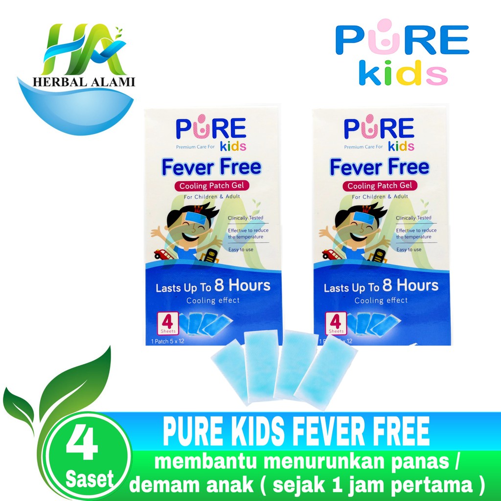 Pure Kids Fever Free Cooling Patch Gel PerBOX - Isi 4 Lembar