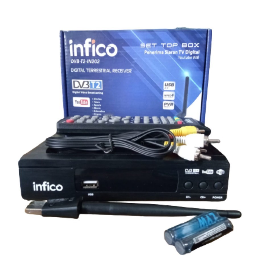 Set Top Box Tv Digital Infico DVB T2 HD EWS / set top box dvb t2 / set box tv digital / box tv digital / set top box tv tabung / stb dvb t2