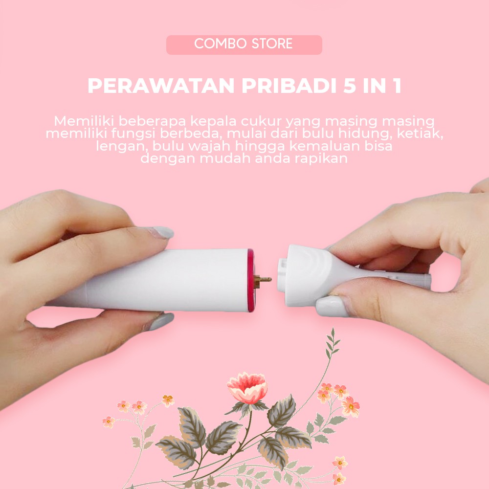 Alat Pencukur Bulu Kemaluan Kumis Ketiak Rambut 5 in 1 Trimmer Shaver Elektrik Gn-062