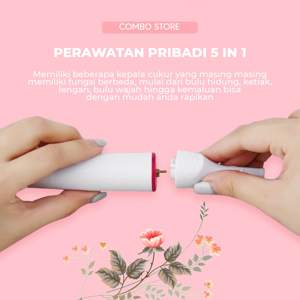 Alat Pencukur Bulu Kemaluan Kumis Ketiak Rambut 5 in 1 Trimmer Shaver Elektrik Gn-062