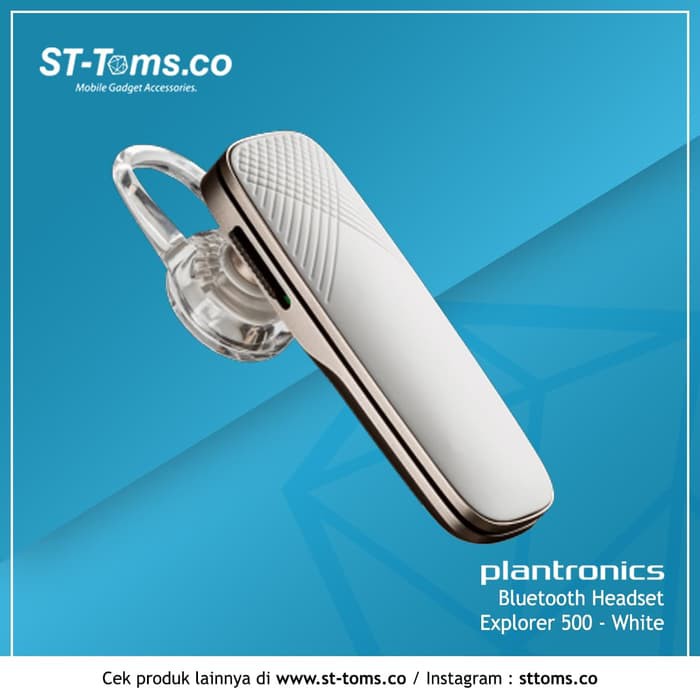 Plantronics Bluetooth Headset Explorer 500 - White - Hitam Best seller
