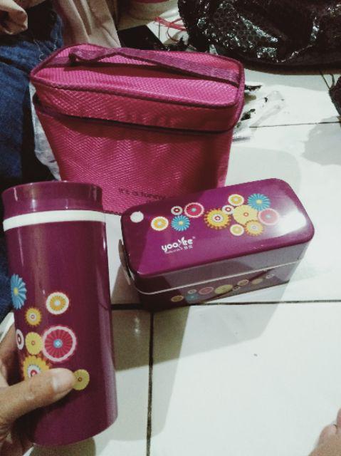 Lunch Box Yooyee 596 Set 910ml Pink