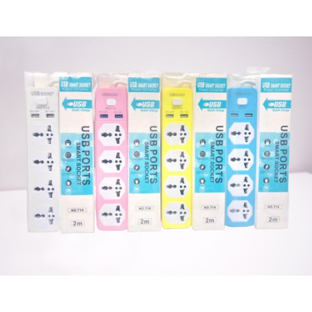 [READY] Stop Kontak Smart Power Strip Colokan Adapter Full colok 4 socket 2 USB Port Powerstrip