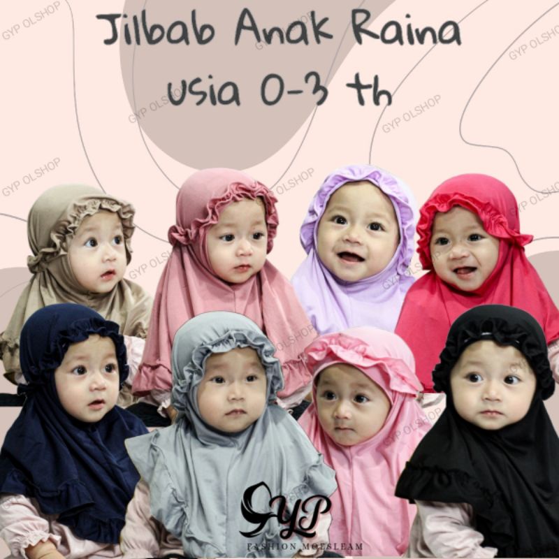 Jilbab anak bayi  RAINA KRIWIL 0-3 TH/Hijab baby