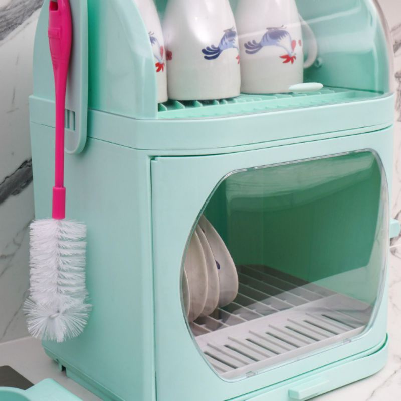 Alat peniris peralatan makan dish rak 2 in1