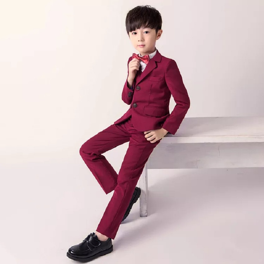 SETELAN BLAZER FORMAL ANAK WARNA MAROON PAKET LENGKAP 5IN1 EXCLUSIVE NIKAYU BAHAN HIGH TWIST FULL FURING