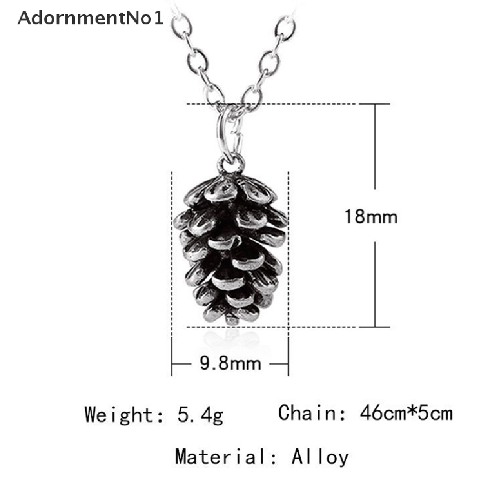 (AdornmentNo1) Kalung Rantai Dengan Liontin Biji Pohon Cemara / Buah Pinus Untuk Wanita