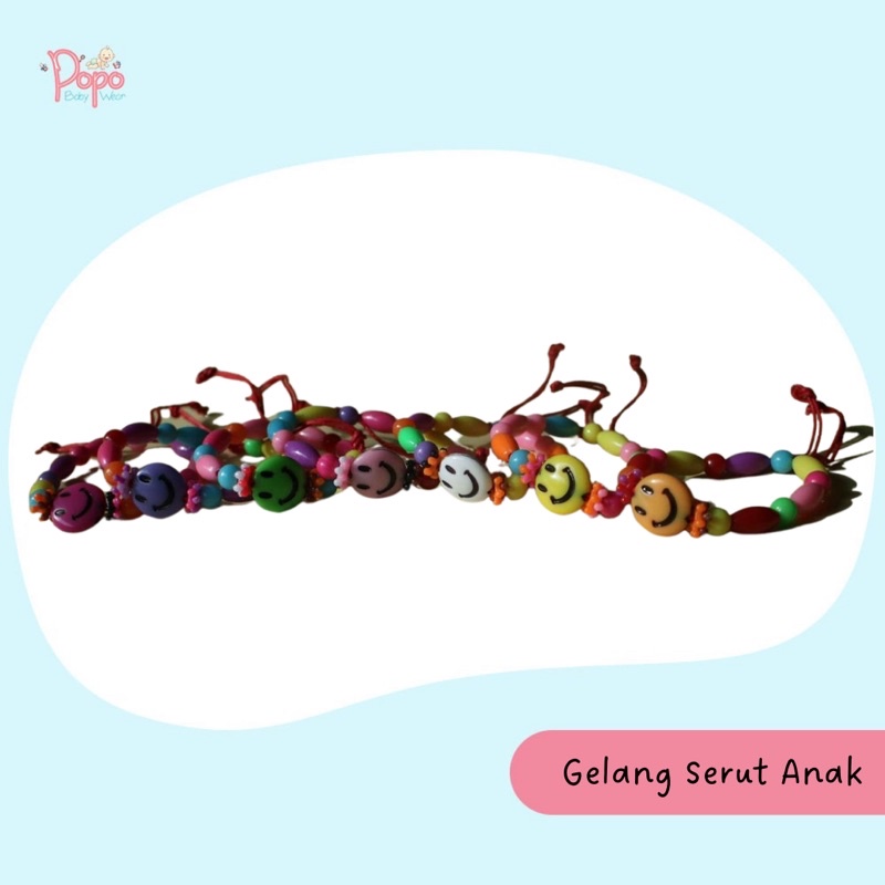 GELANG ANAK MODEL TALI SERUT SMILE / GELANG MUTIARA MOTE ANAK