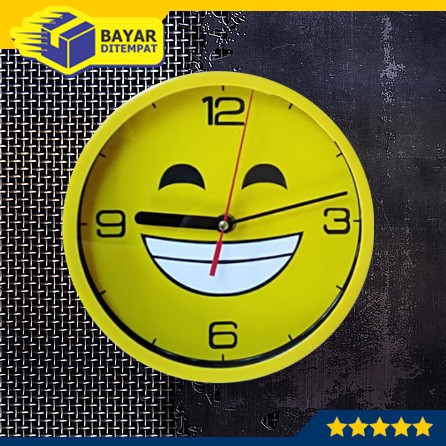 Jam Dinding Emotion SMILE Tempel Tembok Wall Clock Murah Dekorasi Unik Dingding Kado Hadiah Souvenir