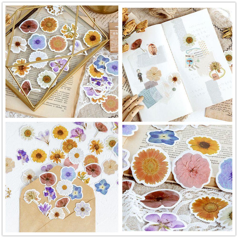 Stiker Bunga Warna-Warni Populer New Scrapbooking DIY 46pcs /Box