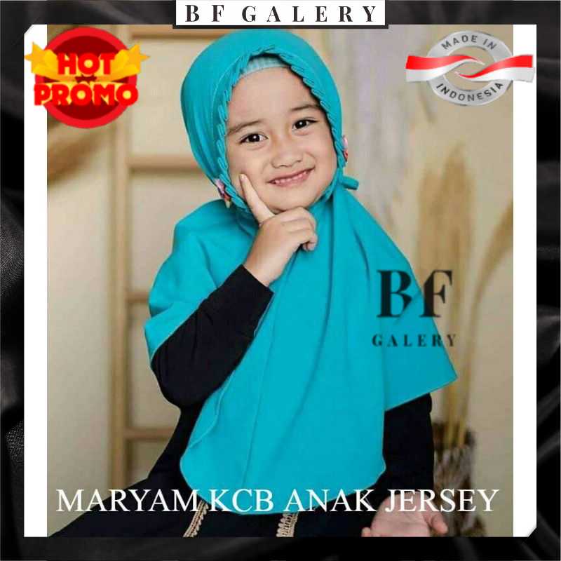 BFJ024 Jilbab Instan Anak Gerigi KCB Jersey Hijab Instan Anak bahan Lembut Jilbab Murah untuk usia 2-6 thn