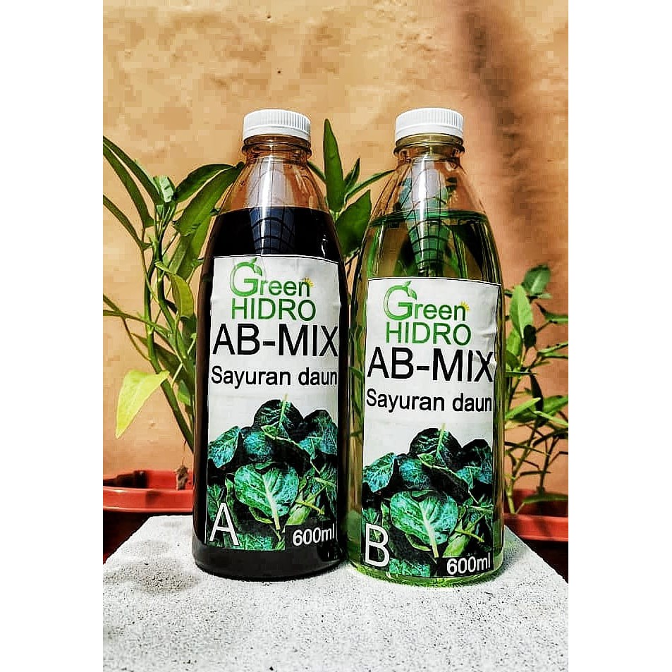 

Nutrisi Hidroponik Cair AB Mix Sayuran Daun 600 ml Green Hydro