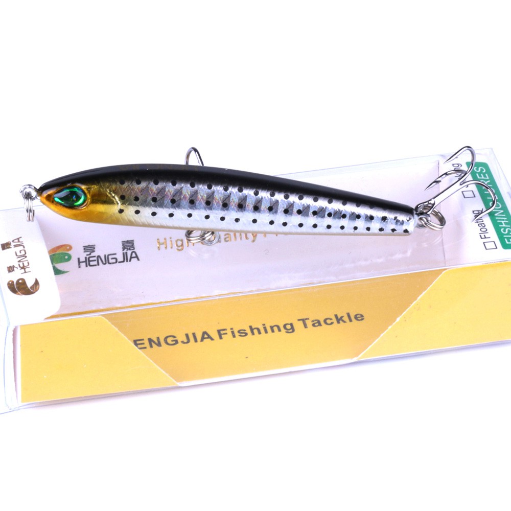 HENGJIA 10pcs Boxed 7.5cm/9g Sinking Pencil Minnow Fishing Lures Memancing Umpan Pancing Fake Bait Alat Tangkap