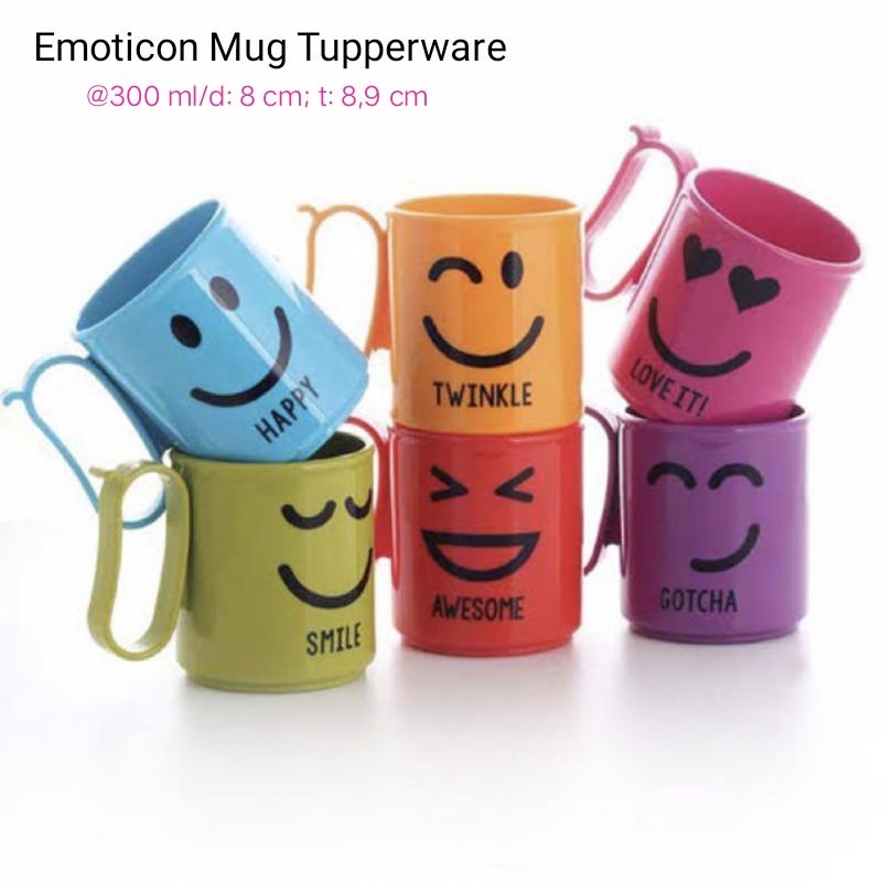 Emoticon Mug Tupperware/ Emoticon Micro Mug Tupperware