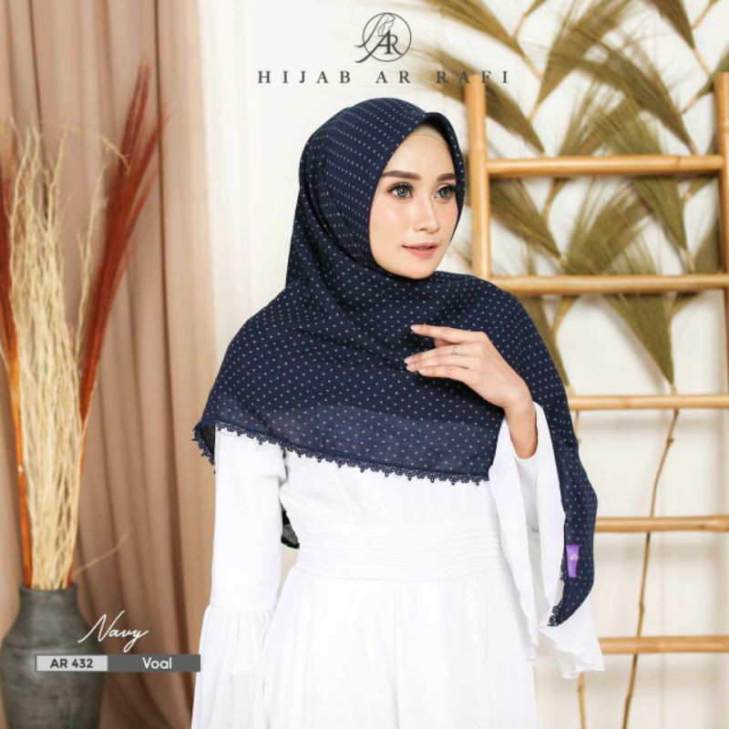 Ar Rafi Jilbab Segi Empat AR 432 Motif Polkadot Best Seller Hijab Kekinian 2021