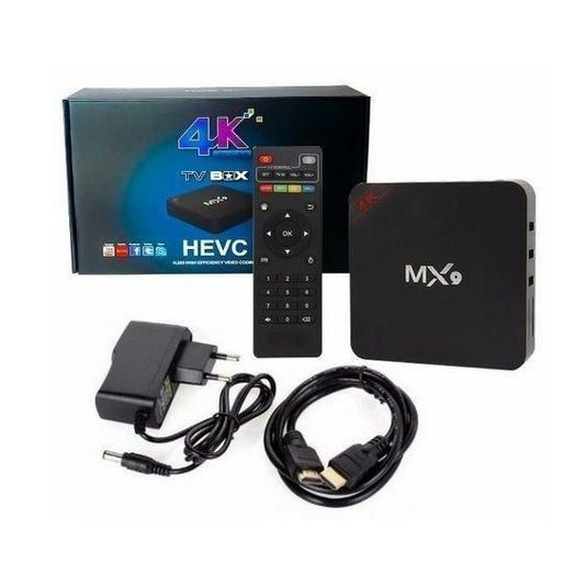 TV SMART SAMA DEPAN ) ANDROID TV BOX MX9 4K 4G UHD 4K SMART TV BOX 10.1 2GB + 16GB EU ORIGINAL