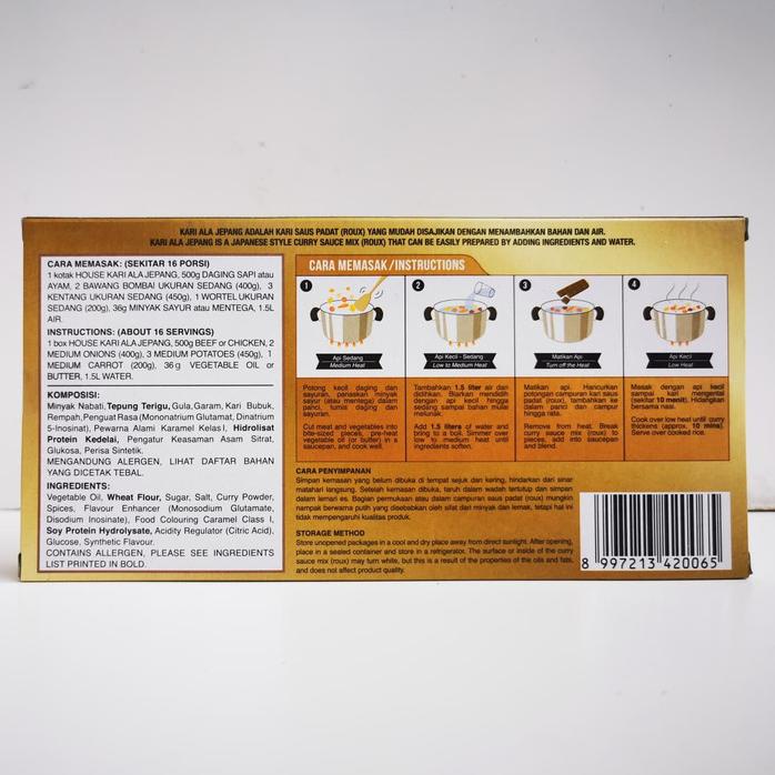 

HOUSE KARI ALA JEPANG 300 GRAM UNTUK 16PORSI BUMBU CURRY JEPANG HALAL