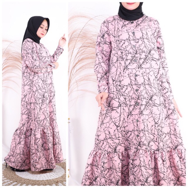 Gamis Wolfis Monalisa LD110 Busui kancing Deret / 156-5077