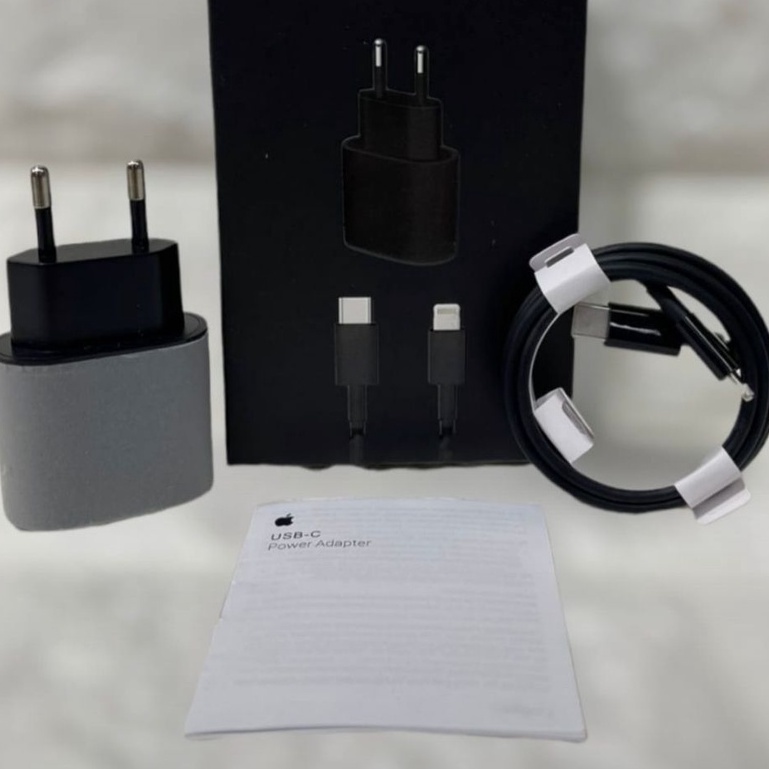 Charger Kepala Adaptor dan charger iPh 25W USB C QC 3.0 Fast Charging BLACK EDITION