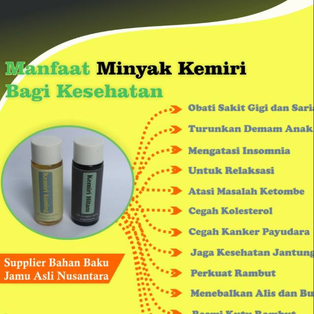 Minyak kemiri murni / kemiri bakar hitam / kemiri kuning