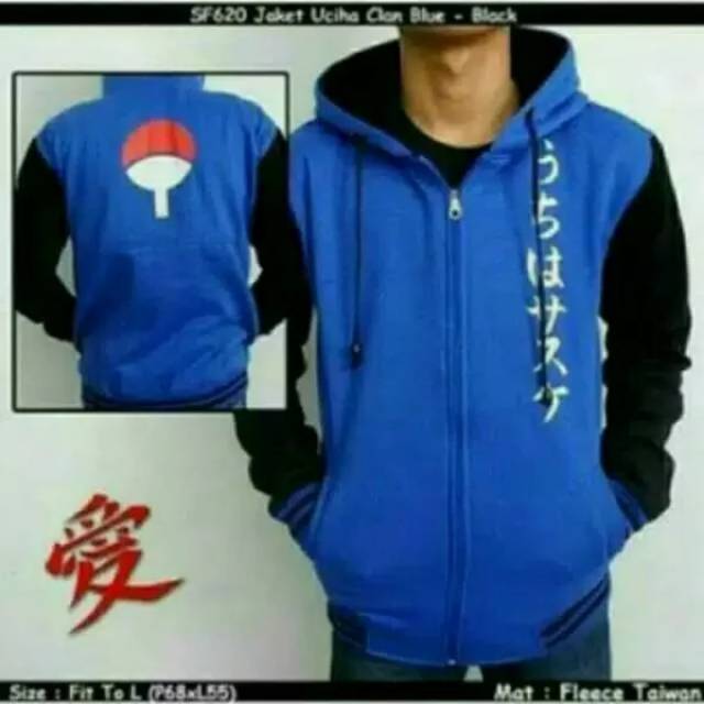 Jaket anime uchiha sasuke blue