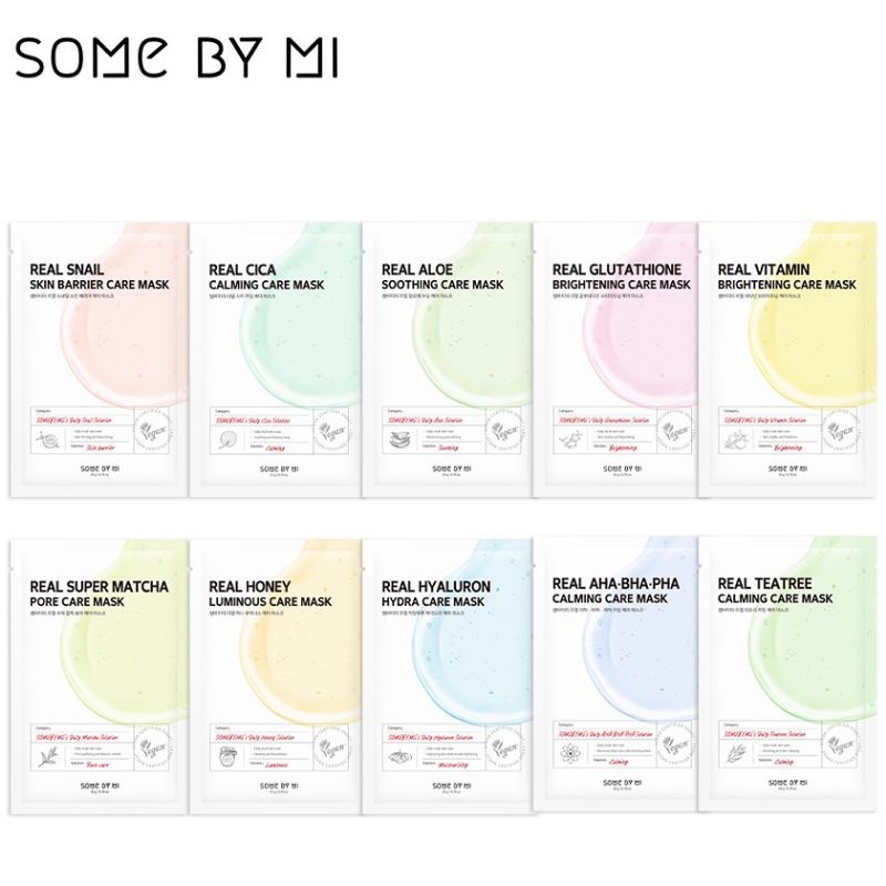 [BPOM] SOMEBYMI Real Care Mask Line - 1 Sachet - Some By Mi SHEET MASK MASKER WAJAH COLLAGEN ACNE BRIGHTENING