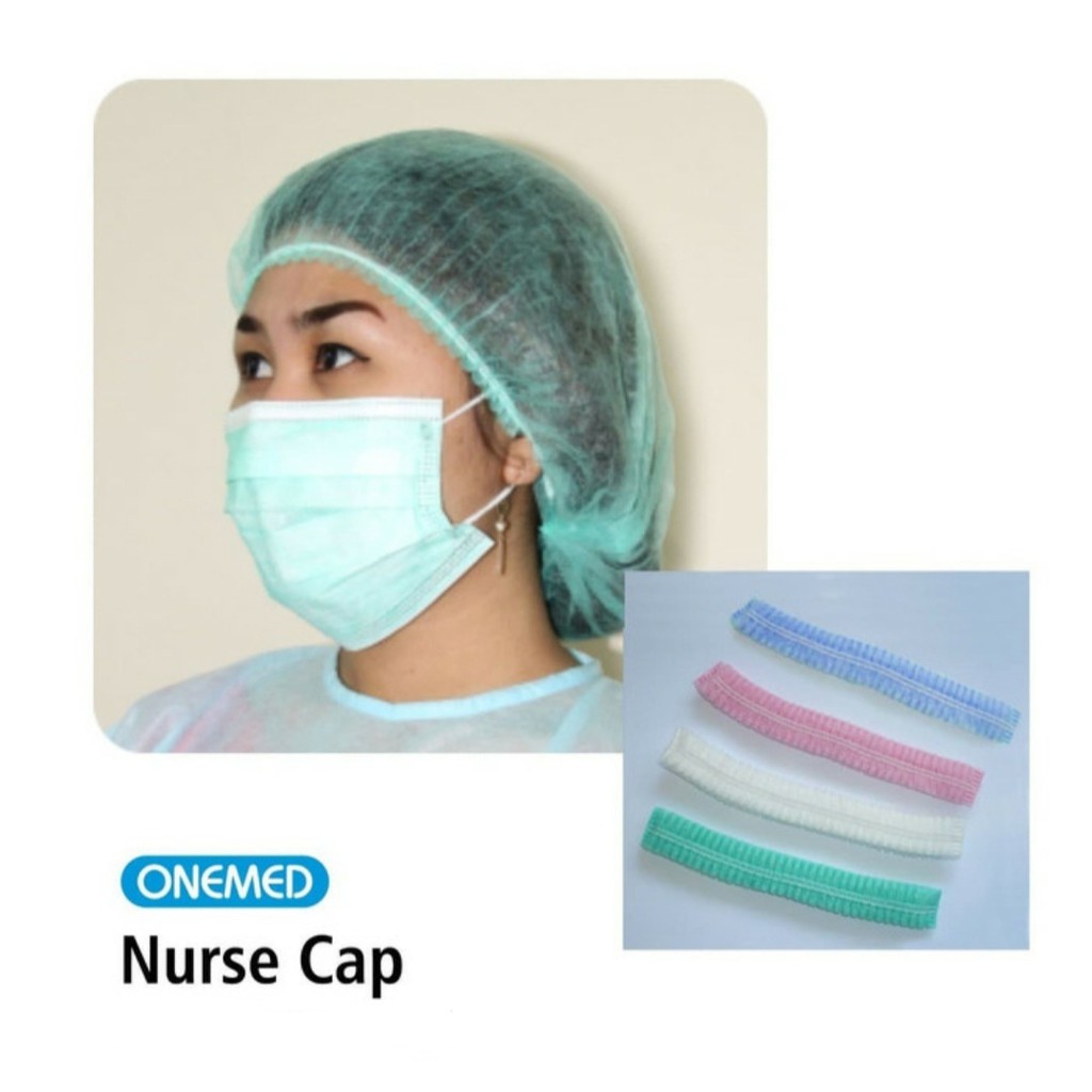 Nurse Cap Topi Perawat Penutup Kepala Non Woven OneMed box 100pcs