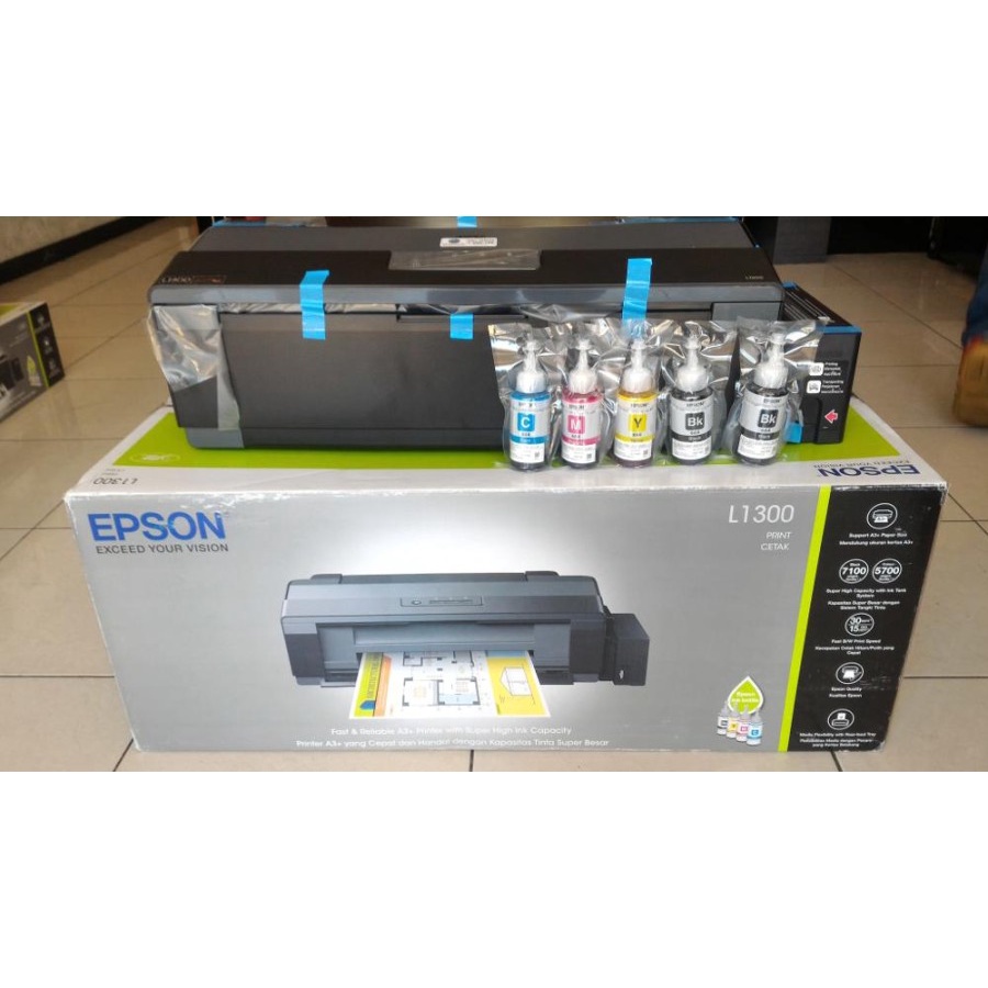 Printer Epson L1300 New Original Resmi A3 Photo 5 Color Inktank infus Baru GOJEK/GRAB/ANTAR AJA SAME