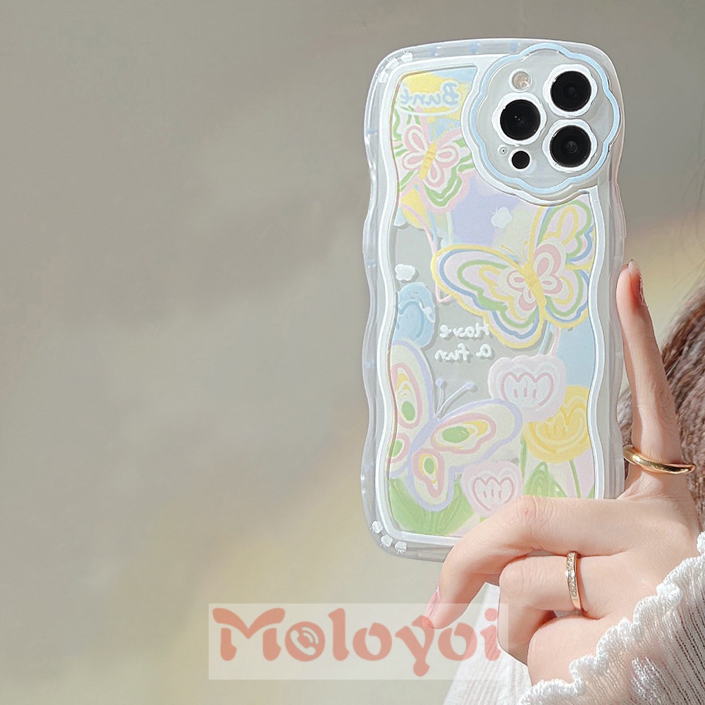 Soft Case Motif Bunga Butterfly Untuk IPhone XR 7 8 Plus 11 13 12 Pro MAX 7 Plus X 6 6s Plus XS MAX 8 Plus SE 2020