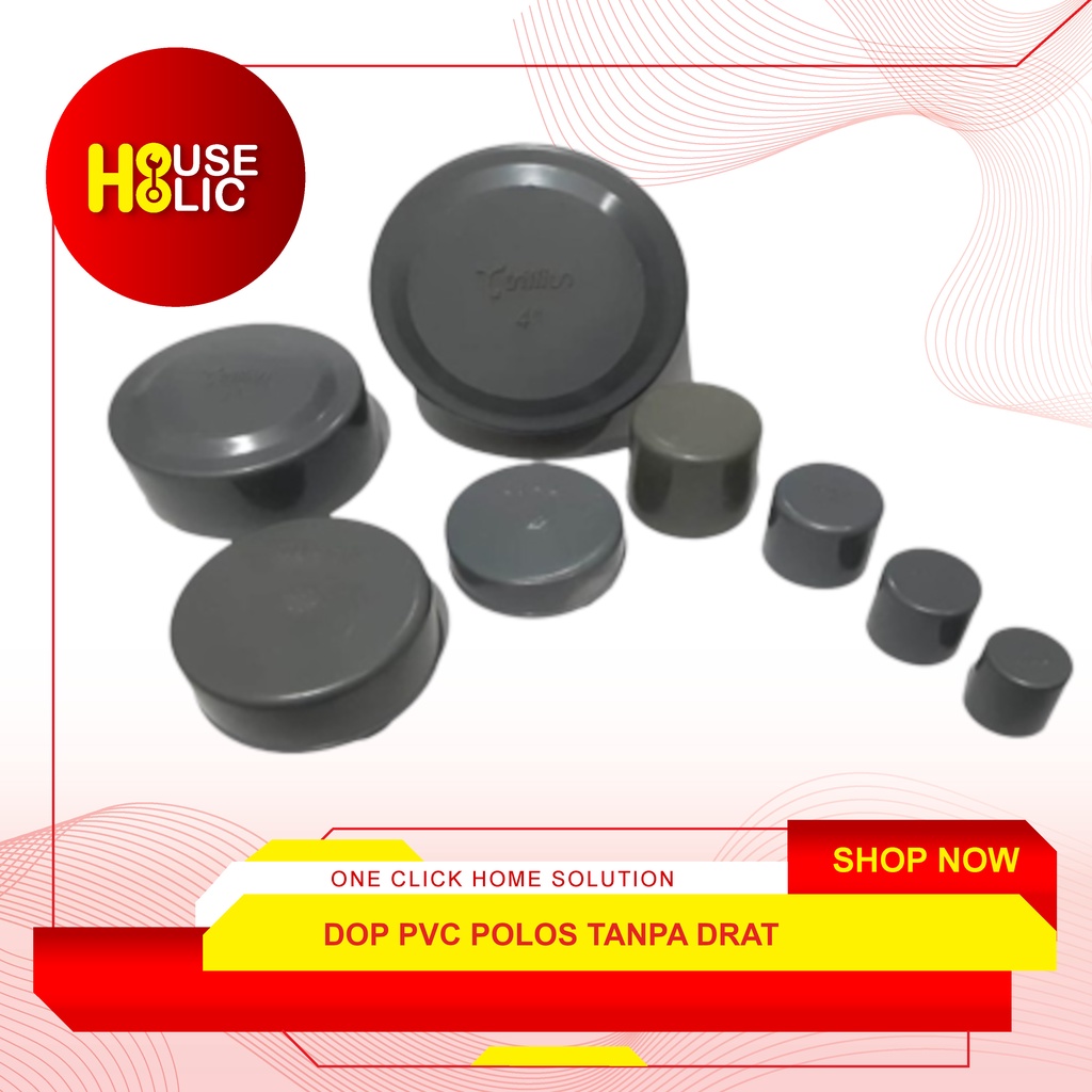 Dop PVC 1/2 Inch / Tutup Pipa Polos / Dop Tanpa Drat / Fitting Pipa