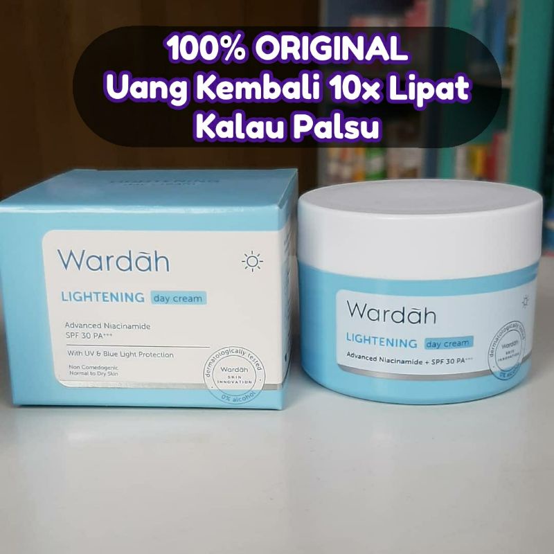 Wardah Lightening Day Cream Advanced Niacinamide 30 g - Pelembab untuk Kulit Cenderung Kering