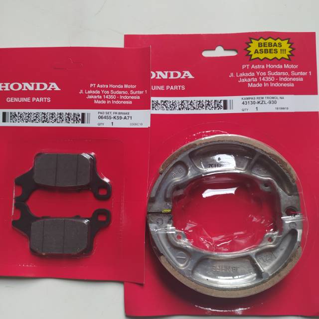 KAMPAS REM DEPAN BELAKANG HONDA VARIO 125 FI/VARIO 125 LED/VARIO 150/ORI-HGP