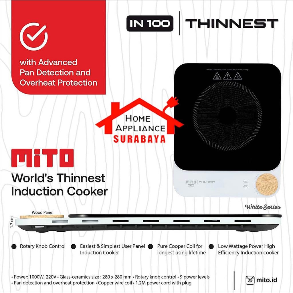 MITO Kompor Listrik Induksi IN100 - IN 100 - World's Thinnest Induction Cooker Stove