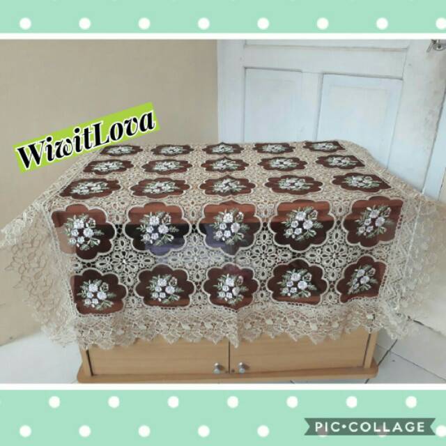 Taplak Meja Tamu Kotak Betawi Minimalis Shabby Organdy Import
