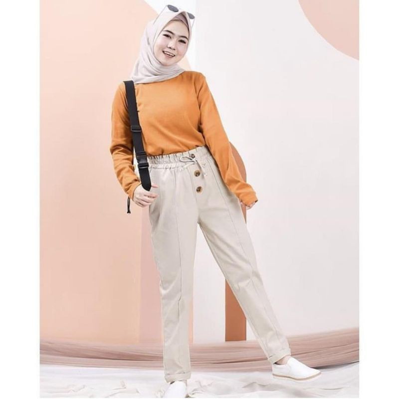 Celana Bahan suede / Zippy Suede pants