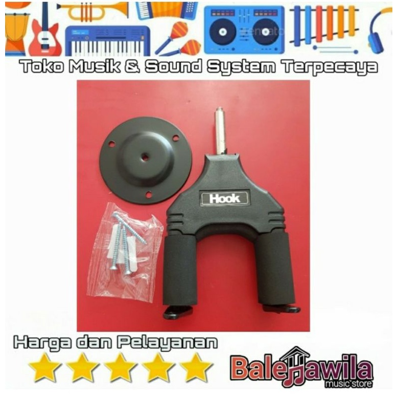 Stand gitar gantung Stand Hook auto lock autolock