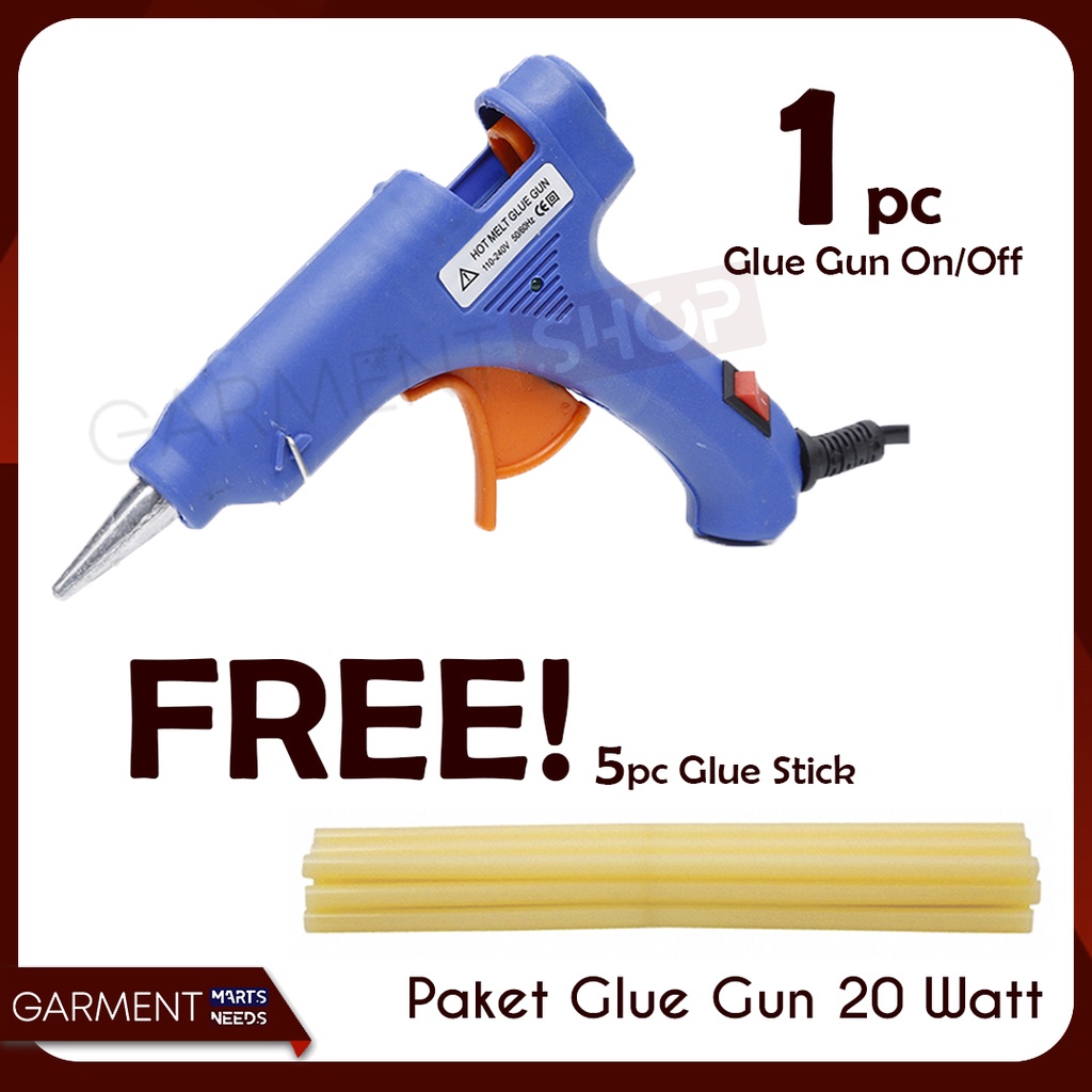 

GG20GSK - Pistol Alat Lem Tembak Refill Stick Hot Melt Glue Gun On Off 20 Watt