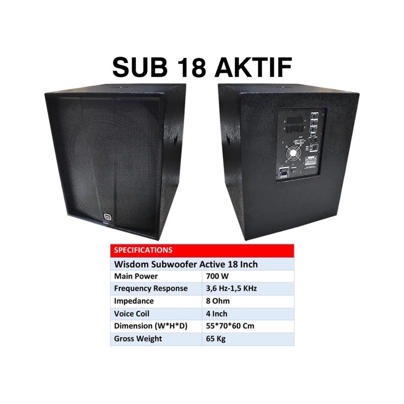 Jual SUBWOOFER AKTIF WISDOM 18 inch Shopee Indonesia