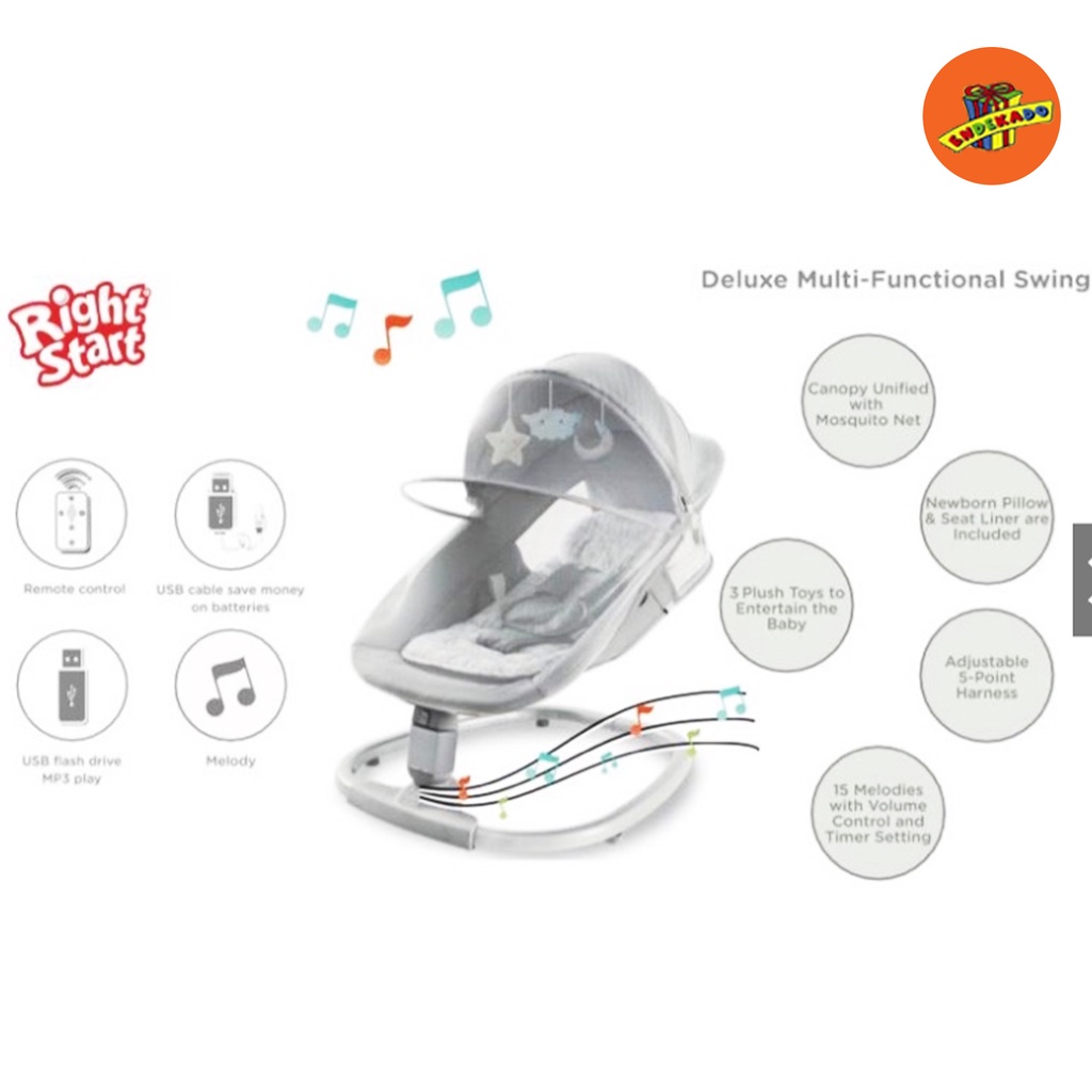 RIGHT START DELUXE MULTI FUNCTIONAL SWING - Ayunan Bayi Otomatis