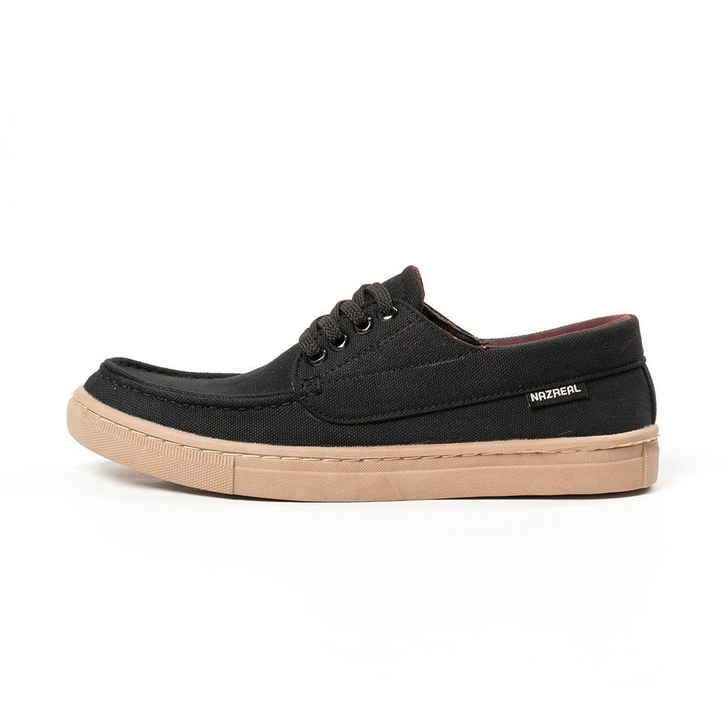 Sepatu Sneakers Pria Casual Naz Draco Black Mocca Hangout Sekolah Kerja Kuliah Travelling Shoes Original