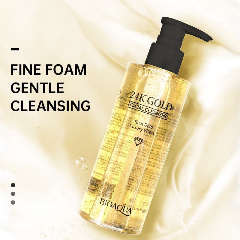 BIOAQUA 24K Gold Facial Cleanser Real Gold Luxury Effect - 200ml