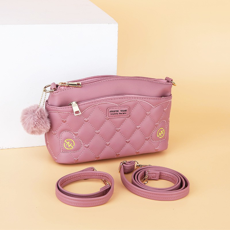 TAS SELEMPANG WANITA KULIT PINK KECIL IMPORT BATAM MURAH SLING BAG KOREA FASHION CEWEK SKAYA TA362P3