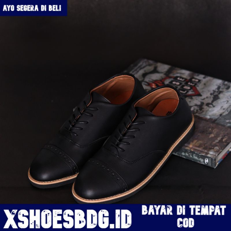 XSHOESBDG.ID SepatuFormal Pantofel pria Resmi Formal Hitam Kuliah Kondangan Kerja PNS Guru