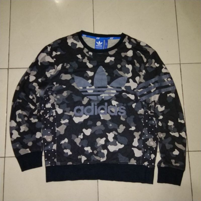 Adidas Trefoil Camo Original Army Camouflage Crewneck Sweater Sweatshirt Ori Authentic