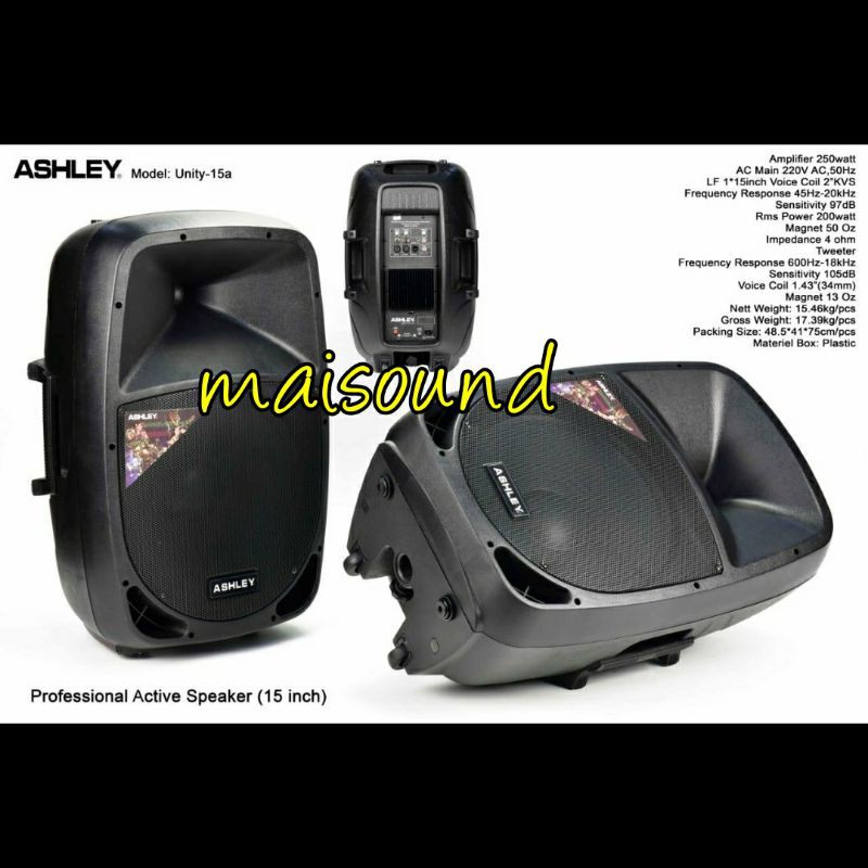 SPEAKER AKTIF ASHLEY UNITY 15A ASHLEY UNITY 15 A PERUNIT 15 INCH ORI